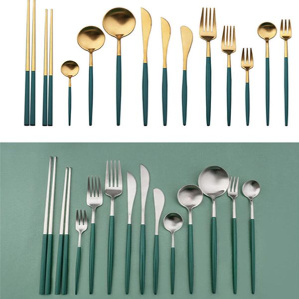 13 piece / lot dessert tableware stainless steel dinnerware set chopsticks spoon salad fork knife spoon ice cream cake spoons flatware h2201
13 piece / lot dessert tableware stainless steel dinnerware set chopsticks spoon salad fork knife spoon ice cream cake spoons flatware h2201