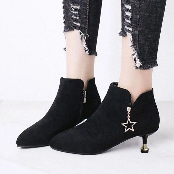 women ankle boots star crystal bare boots flock pointed toe dress shoes thin heeled booties fashion faux suede ladies shoe 8839n #ue7g, Black
women ankle boots star crystal bare boots flock pointed toe dress shoes thin heeled booties fashion faux suede ladies shoe 8839n #ue7g, Black