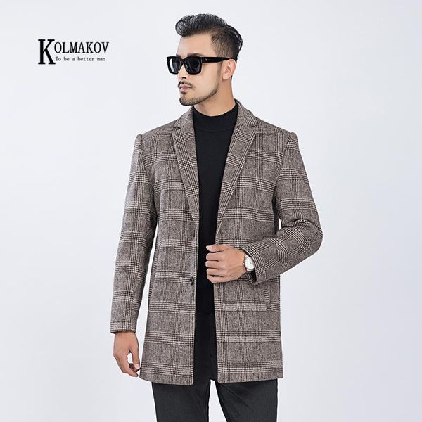 men's wool & blends kolmakov 2021 winter korean style men tailored collar jacket woolen long coat casual plaid gray khaki overcoat male, Black
men's wool & blends kolmakov 2021 winter korean style men tailored collar jacket woolen long coat casual plaid gray khaki overcoat male, Black