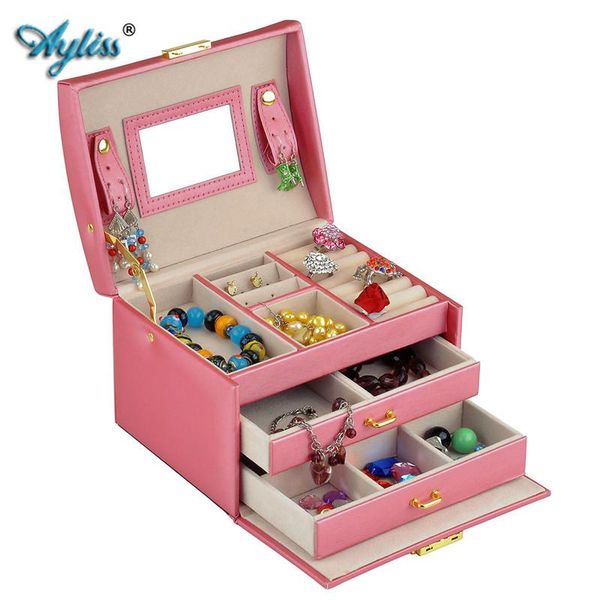 ayliss elegant women leather sector automatic gift jewelry box display storage organizer carrying case boxes mother's day gift, Pink;blue
ayliss elegant women leather sector automatic gift jewelry box display storage organizer carrying case boxes mother's day gift, Pink;blue