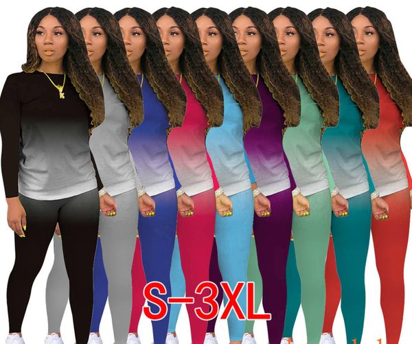 2020 women tracksuits two pieces set designer outfits gradient colour jogging suit ladies new fashion casual sportswear dhl 9 colors, White
2020 women tracksuits two pieces set designer outfits gradient colour jogging suit ladies new fashion casual sportswear dhl 9 colors, White