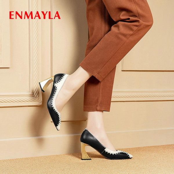 dress shoes enmayla 2021 luxury women designers genuine leather pointed toe slip-on heels square heel pumps 34-40, Black
dress shoes enmayla 2021 luxury women designers genuine leather pointed toe slip-on heels square heel pumps 34-40, Black