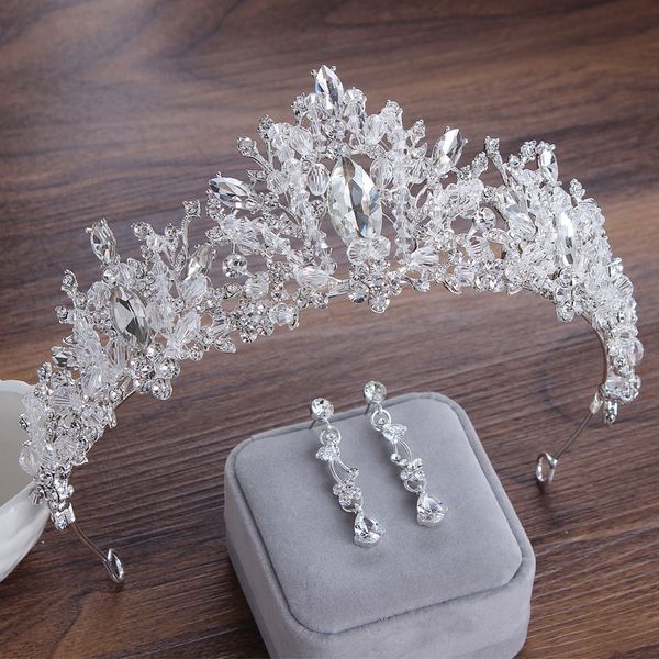 bridal headdress wedding dress accessories 18-year-old gift girl net red same style crown atmosphere, Silver
bridal headdress wedding dress accessories 18-year-old gift girl net red same style crown atmosphere, Silver