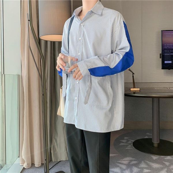 2020 summer new youth popular stripe color matching loose couple long-sleeved shirt fashion casual single-breasted top, White;black
2020 summer new youth popular stripe color matching loose couple long-sleeved shirt fashion casual single-breasted top, White;black