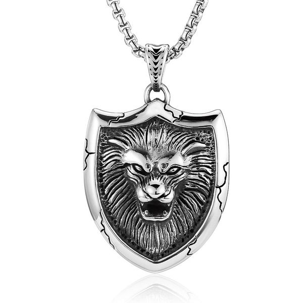 wholesale stainless steel man jewelry cool lion king shield pendant necklace for gift, Silver
wholesale stainless steel man jewelry cool lion king shield pendant necklace for gift, Silver