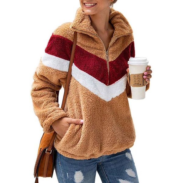 stand collar winter fashion pullover daily wear long sleeve women sweatshirt with pockets soft plush half zipper casual autumn, Black
stand collar winter fashion pullover daily wear long sleeve women sweatshirt with pockets soft plush half zipper casual autumn, Black