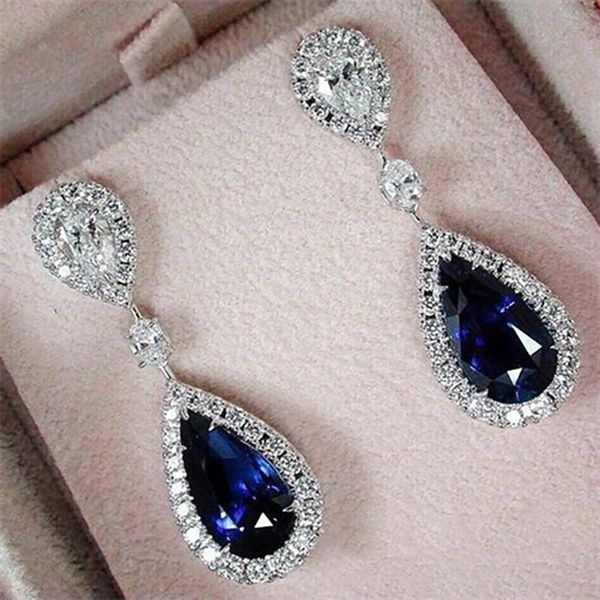 vienkim fashion women blue cz stone dangle drop earrings romantic austrian crystal statement jewelry wedding gift, Silver
vienkim fashion women blue cz stone dangle drop earrings romantic austrian crystal statement jewelry wedding gift, Silver