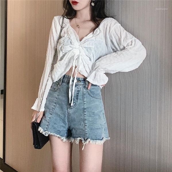 korean style v-neck elegant blouse spring autumn new loose long sleeve drawstring tie rope short shirts crop women clothing1, White
korean style v-neck elegant blouse spring autumn new loose long sleeve drawstring tie rope short shirts crop women clothing1, White