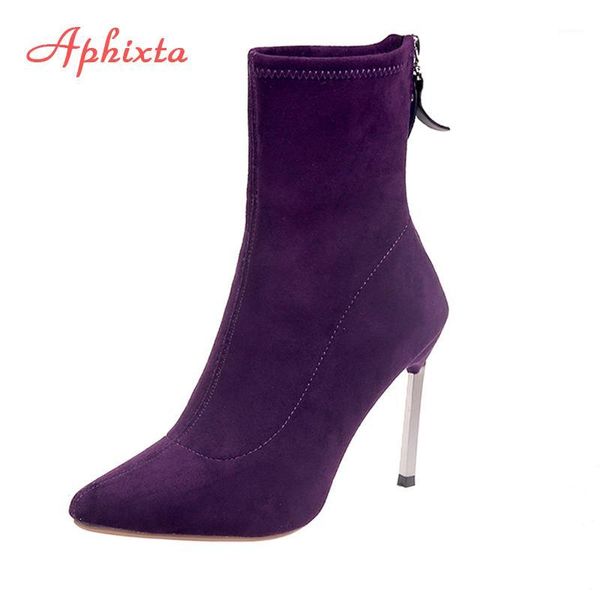 aphixta stiletto boots women shoes zip stretch fabric female botas pointed toe mid-calf socks thin high heel elastic high boots1, Black
aphixta stiletto boots women shoes zip stretch fabric female botas pointed toe mid-calf socks thin high heel elastic high boots1, Black