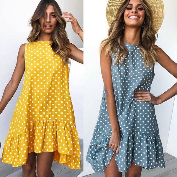 fashion ruffled vestido polka dot party dress women 2020 summer vintage front short rear length sleeveless knee length dresses, Black;gray
fashion ruffled vestido polka dot party dress women 2020 summer vintage front short rear length sleeveless knee length dresses, Black;gray