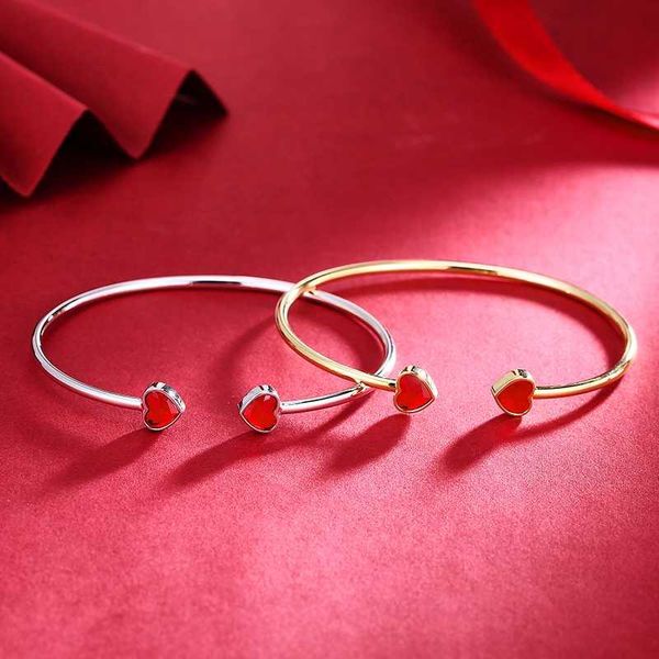 cdyle fashion jewelry red love heart crystal cuff bracelet 925 sterling silver bangles for women valentine's day present, Black
cdyle fashion jewelry red love heart crystal cuff bracelet 925 sterling silver bangles for women valentine's day present, Black