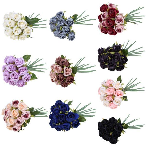 decorative flowers & wreaths 12 heads simulation artificial rose flower silk bouquet wedding party christmas home garden decor 10 colors
decorative flowers & wreaths 12 heads simulation artificial rose flower silk bouquet wedding party christmas home garden decor 10 colors