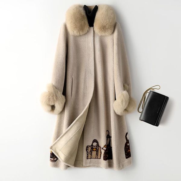 real natural fur collar 100% wool fur coat women middle long outerwear2020 winter new fashion outwear, Black
real natural fur collar 100% wool fur coat women middle long outerwear2020 winter new fashion outwear, Black