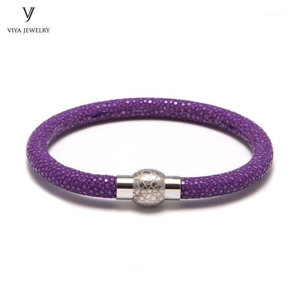 men jewelry stingray bracelet for men real colorful purple stingray leather magnetic closure bracelet with box1, Golden;silver
men jewelry stingray bracelet for men real colorful purple stingray leather magnetic closure bracelet with box1, Golden;silver