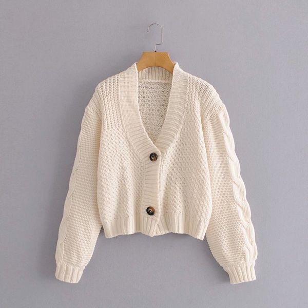 autumn new women's style v-neck long sleeve twist texture solid color button up thick wool cardigan button fur cardigan sweater for wom, White;black
autumn new women's style v-neck long sleeve twist texture solid color button up thick wool cardigan button fur cardigan sweater for wom, White;black