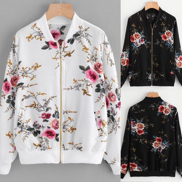 new ladies ribbed trim flower print bomber jacket autumn printing long sleeve casual zipper jacket outwear loose y910, Black;brown
new ladies ribbed trim flower print bomber jacket autumn printing long sleeve casual zipper jacket outwear loose y910, Black;brown