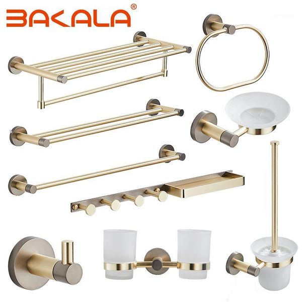 bath accessory set bakala brushed gold&grey brass round wall mounted hand towel bar toilet paper holder robe hooks bathroom accessories kit1
bath accessory set bakala brushed gold&grey brass round wall mounted hand towel bar toilet paper holder robe hooks bathroom accessories kit1