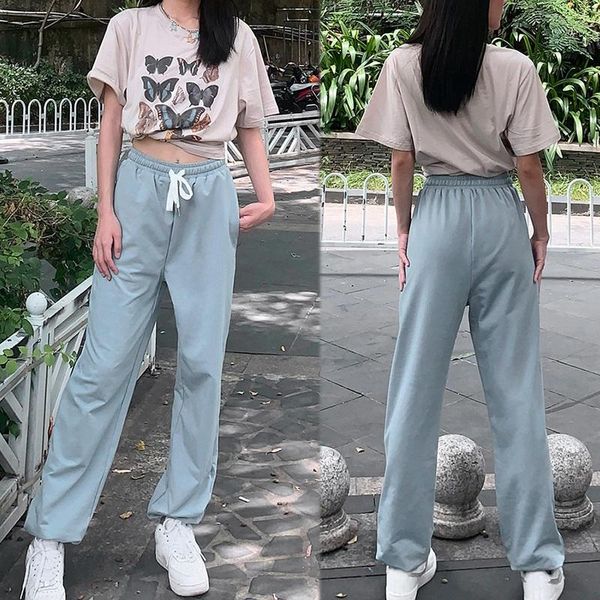 college style high waist harem pants street cotton casual trousers simple sport overalls loose activity wear, Black;white
college style high waist harem pants street cotton casual trousers simple sport overalls loose activity wear, Black;white