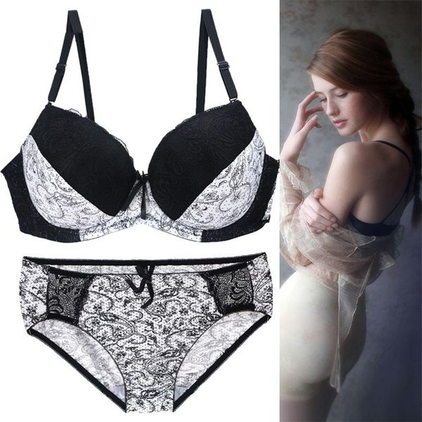 women bra underwear set plus size push up lace lingerie sets underwire brassiere floral thin cup bust bra panties sets lj201211, Red;black
women bra underwear set plus size push up lace lingerie sets underwire brassiere floral thin cup bust bra panties sets lj201211, Red;black