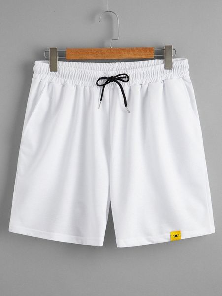 men letter patched drawstring waist shorts s86x#, Black
men letter patched drawstring waist shorts s86x#, Black