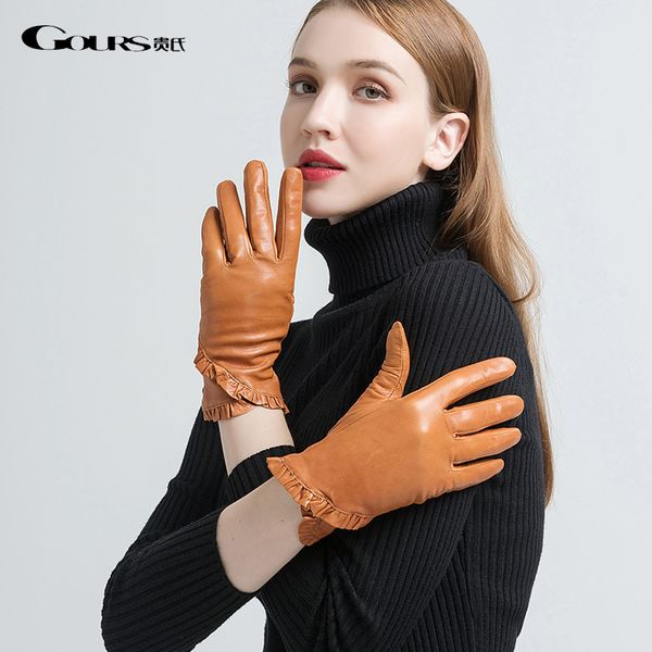 gours women' genuine leather gloves fashion light brown goatskin finger gloves warm in winter floral border new arrival gsl054 201021, Blue;gray
gours women' genuine leather gloves fashion light brown goatskin finger gloves warm in winter floral border new arrival gsl054 201021, Blue;gray