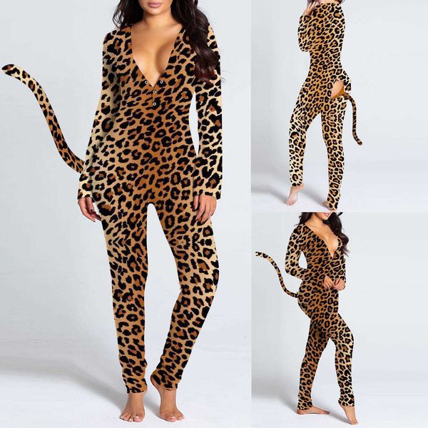 long sleeve button flap nightwear leopard print women jumpsuit bodysuit playsuit romper #t2g, Black;white
long sleeve button flap nightwear leopard print women jumpsuit bodysuit playsuit romper #t2g, Black;white