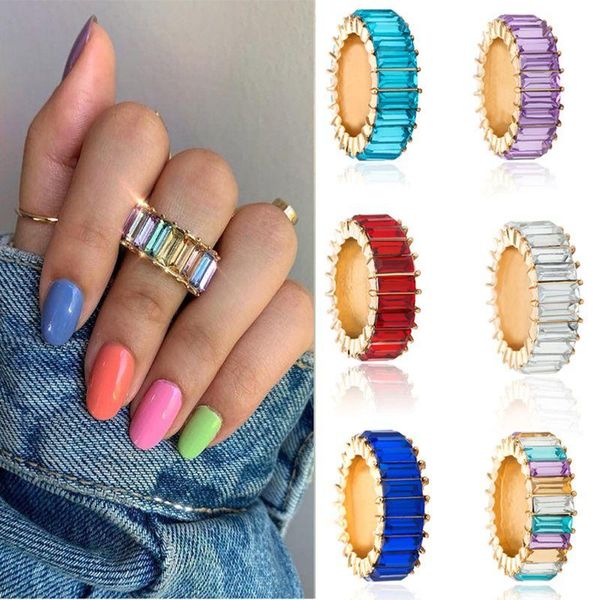 8 colors rainbow crystals ring cubic zirconia baguette band ring stackable women, Golden;silver
8 colors rainbow crystals ring cubic zirconia baguette band ring stackable women, Golden;silver