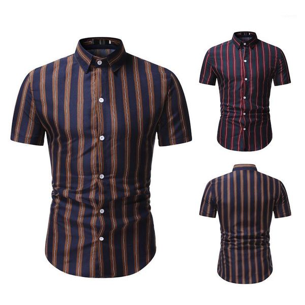 2020 men's stripes casual business lining 3d printed button short-sleeved shirt tw291, White;black
2020 men's stripes casual business lining 3d printed button short-sleeved shirt tw291, White;black
