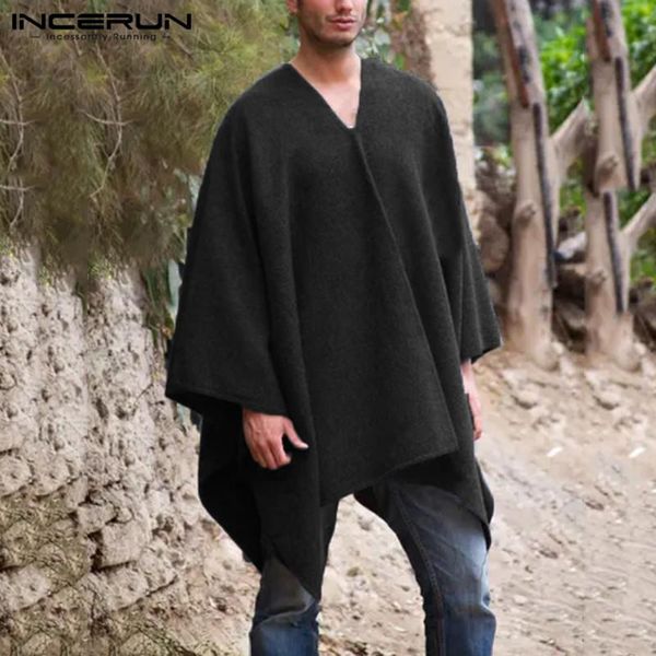 incerun solid color irregular trench men long sleeve v neck cloak coats men loose faux fleece ponchos streetwear pullovers s-5xl, Tan;black
incerun solid color irregular trench men long sleeve v neck cloak coats men loose faux fleece ponchos streetwear pullovers s-5xl, Tan;black