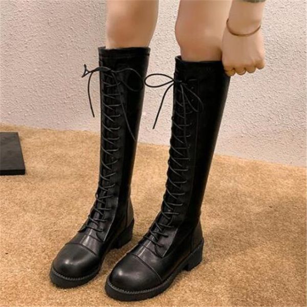 shoes autumn new winter women leather knee high boots fashion lace-up square heel boots ladies black knight long
shoes autumn new winter women leather knee high boots fashion lace-up square heel boots ladies black knight long