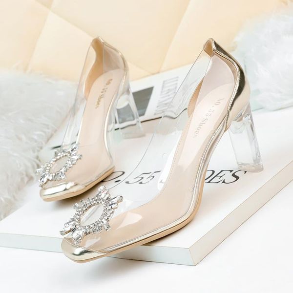 dress shoes good quality crystal pvc square head rhinestone transparent heel wedding party, Black
dress shoes good quality crystal pvc square head rhinestone transparent heel wedding party, Black