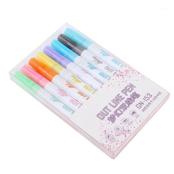 gift card writing drawing double line outline pen portable for school diy poster highlighters em881, Black;red
gift card writing drawing double line outline pen portable for school diy poster highlighters em881, Black;red