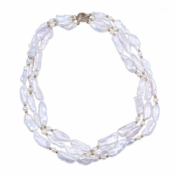 chokers 2021 unique white biwa freshwater pearl necklace irregular flat baroque 3 layers choker women jewelry1, Golden;silver
chokers 2021 unique white biwa freshwater pearl necklace irregular flat baroque 3 layers choker women jewelry1, Golden;silver