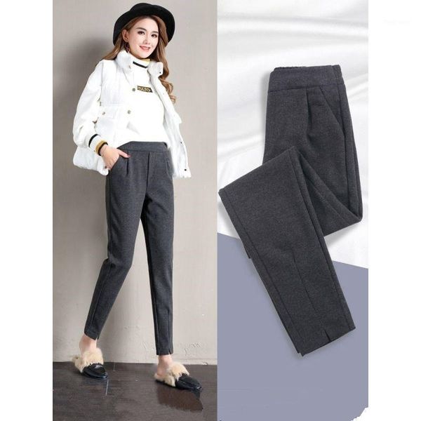 women 2021 autumn winter new fashion loose woolen pants female thick warm harem pants ladies high waist casual trousers w4691, Black;white
women 2021 autumn winter new fashion loose woolen pants female thick warm harem pants ladies high waist casual trousers w4691, Black;white