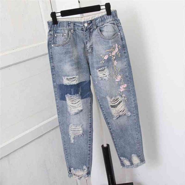 plus size 5xl women high waist jeans trousers hole ripped embroidery vintage mom jeans femme denim harem pants casual streetwear, Blue
plus size 5xl women high waist jeans trousers hole ripped embroidery vintage mom jeans femme denim harem pants casual streetwear, Blue