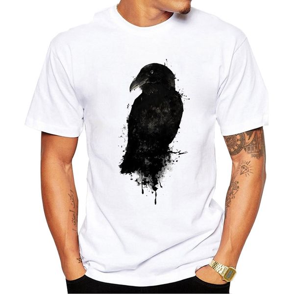 2019 personality black raven awesome men's comical skull black natural geek hoodie designers t shirts sweatshirt