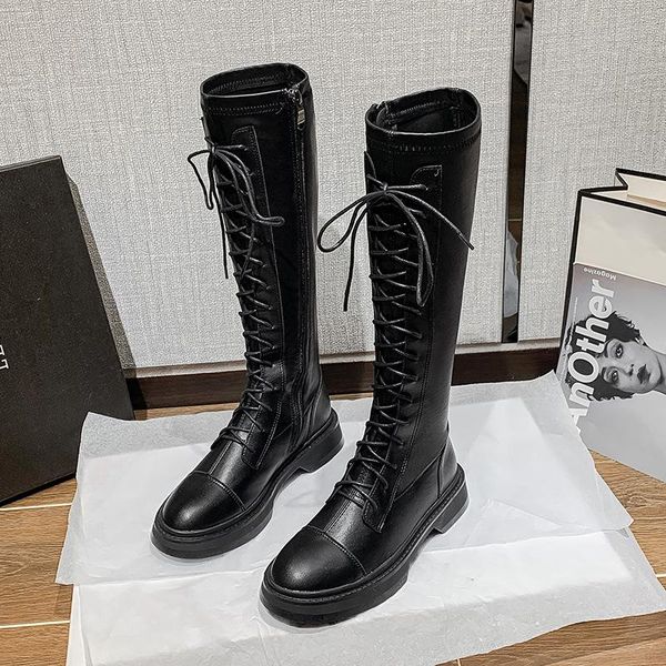women's high boots natural genuine leather platform riding boots high elasticity women shoes autumn winter knee, Black
women's high boots natural genuine leather platform riding boots high elasticity women shoes autumn winter knee, Black