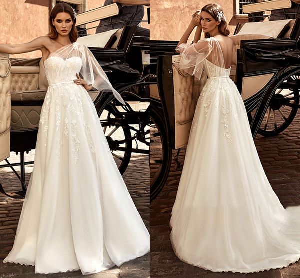 new one shoulder lace wedding dresses a line sweetheart bride dress backless beach boho wedding gowns vestido de mariee, White
new one shoulder lace wedding dresses a line sweetheart bride dress backless beach boho wedding gowns vestido de mariee, White