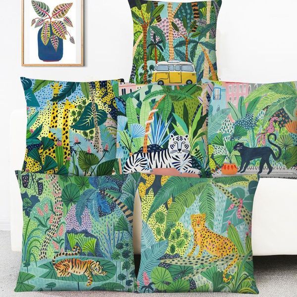 cushion/decorative pillow hand painting forest animals cushion covers jungle vibes leopard tiger snake cat sloth cover linen case1
cushion/decorative pillow hand painting forest animals cushion covers jungle vibes leopard tiger snake cat sloth cover linen case1