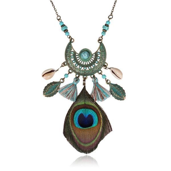 duojiaoyan peacock feather girls necklace high-grade retro fringed bohomain style necklace women jewelry, Silver
duojiaoyan peacock feather girls necklace high-grade retro fringed bohomain style necklace women jewelry, Silver