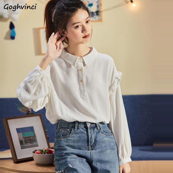 women shirts vintage student school lantern sleeve female retro solid korean style sweet lovely loose all-match leisure fashion, White
women shirts vintage student school lantern sleeve female retro solid korean style sweet lovely loose all-match leisure fashion, White