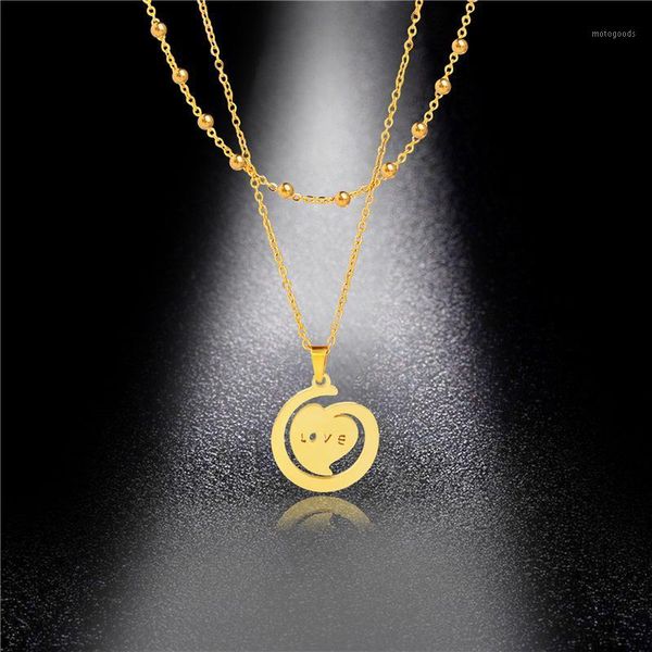 pendant necklaces european and american fashion double heart necklace stainless steel bead love necklace1, Silver
pendant necklaces european and american fashion double heart necklace stainless steel bead love necklace1, Silver
