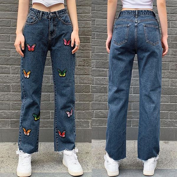 butterfly pattern straight denim pants women fashion preppy style high waist trousers casual streetwear outfits, Black;white
butterfly pattern straight denim pants women fashion preppy style high waist trousers casual streetwear outfits, Black;white