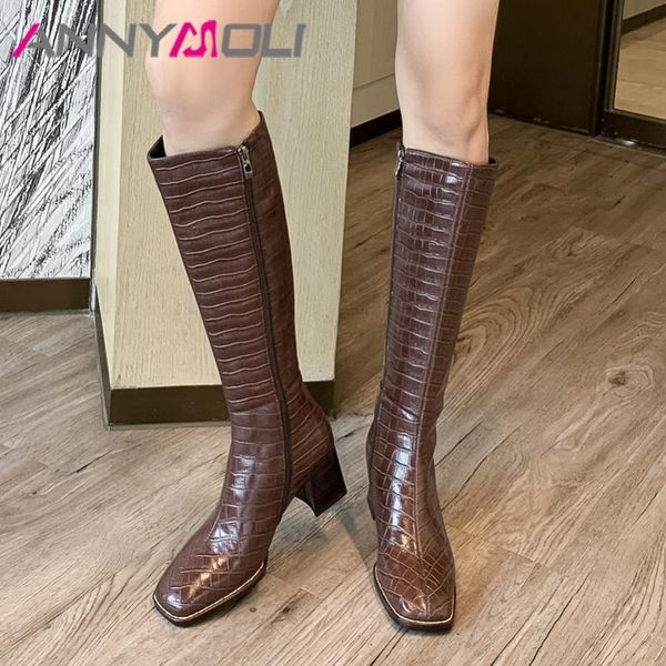 annymoli women knee high boots shoes real leather high heel boots lady square toe bock heels zipper long black size 33-40
annymoli women knee high boots shoes real leather high heel boots lady square toe bock heels zipper long black size 33-40