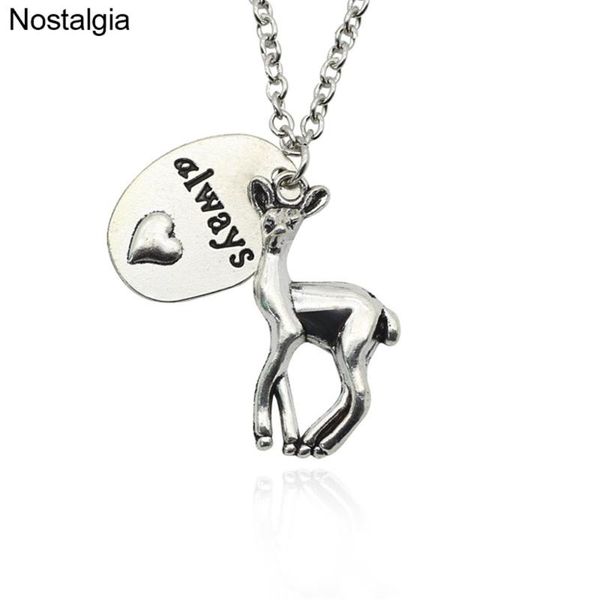 pendant necklaces nostalgia snape lily always heart doe deer necklace patronus expecto patronum collier for women, Silver
pendant necklaces nostalgia snape lily always heart doe deer necklace patronus expecto patronum collier for women, Silver