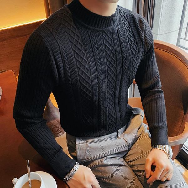men's sweaters men solid color slim fit casual pullover bottom sweater male vintage fashion knitwear, White;black
men's sweaters men solid color slim fit casual pullover bottom sweater male vintage fashion knitwear, White;black