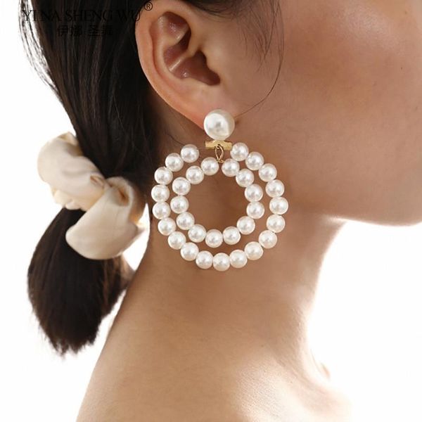 Bohemian Style White Imitation Pearl Round Circle Hoop Earrings Women Big Earings Punk Jewelry Statement Earrings Accessories, Golden;silver
Bohemian Style White Imitation Pearl Round Circle Hoop Earrings Women Big Earings Punk Jewelry Statement Earrings Accessories, Golden;silver