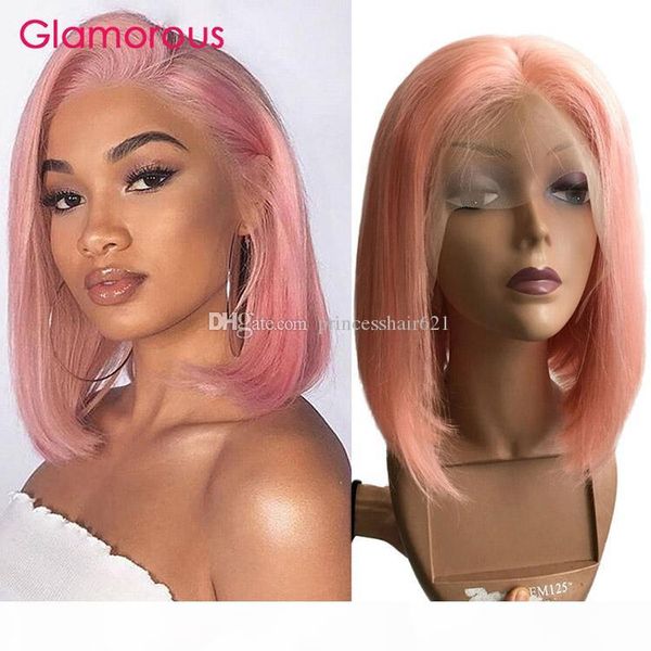 glueless pink straight human hair lace front wig pre plucked hairline brazilian remy short bob wigs for women, Black;brown
glueless pink straight human hair lace front wig pre plucked hairline brazilian remy short bob wigs for women, Black;brown
