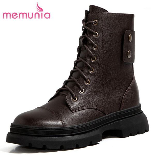 memunia 2021 genuine leather ankle boots women shoes low heels round toe lace up comfortable women motorcycle boots1, Black
memunia 2021 genuine leather ankle boots women shoes low heels round toe lace up comfortable women motorcycle boots1, Black