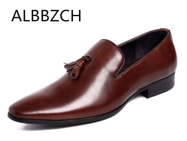 dress shoes classic brown pointed toe genuine leather men business casual fashion tassel slip on work man size 38-44, Black
dress shoes classic brown pointed toe genuine leather men business casual fashion tassel slip on work man size 38-44, Black